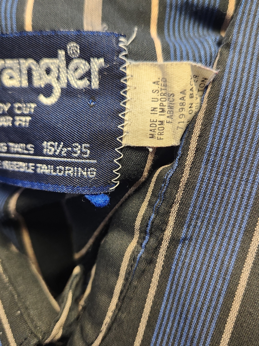 Vintage Wrangler L Cowboy Cut Single Stitch Pearl Snap Long Sleeve Button Up USA - Picture 8 of 11